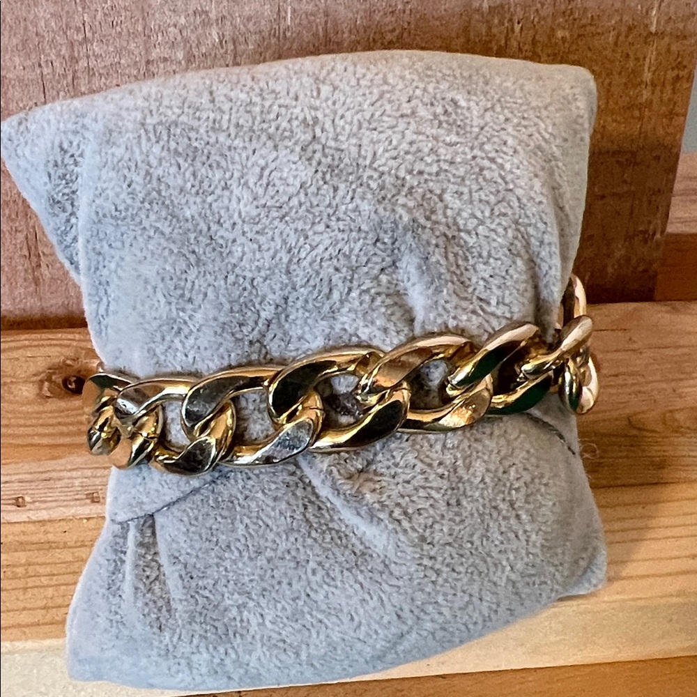 Chunky Chain Bracelet with Strawberry Quartz Purse Charm - Picture 3 of 4